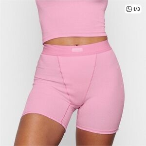 Skims Bubble Gum Pink Ribbed Boyshort Boxers Size 2X